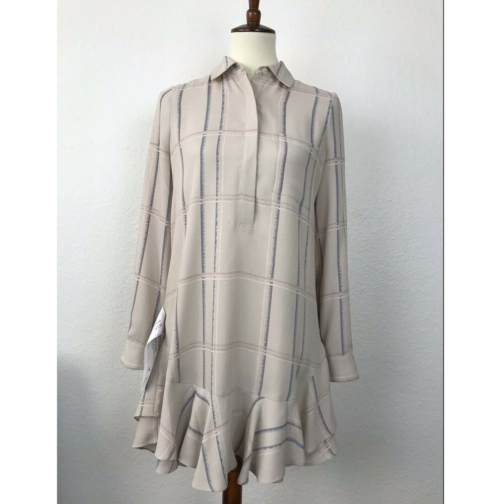 BCBGMaxAzria Peggy Pullover Asymmetric Plaid Mini Dress